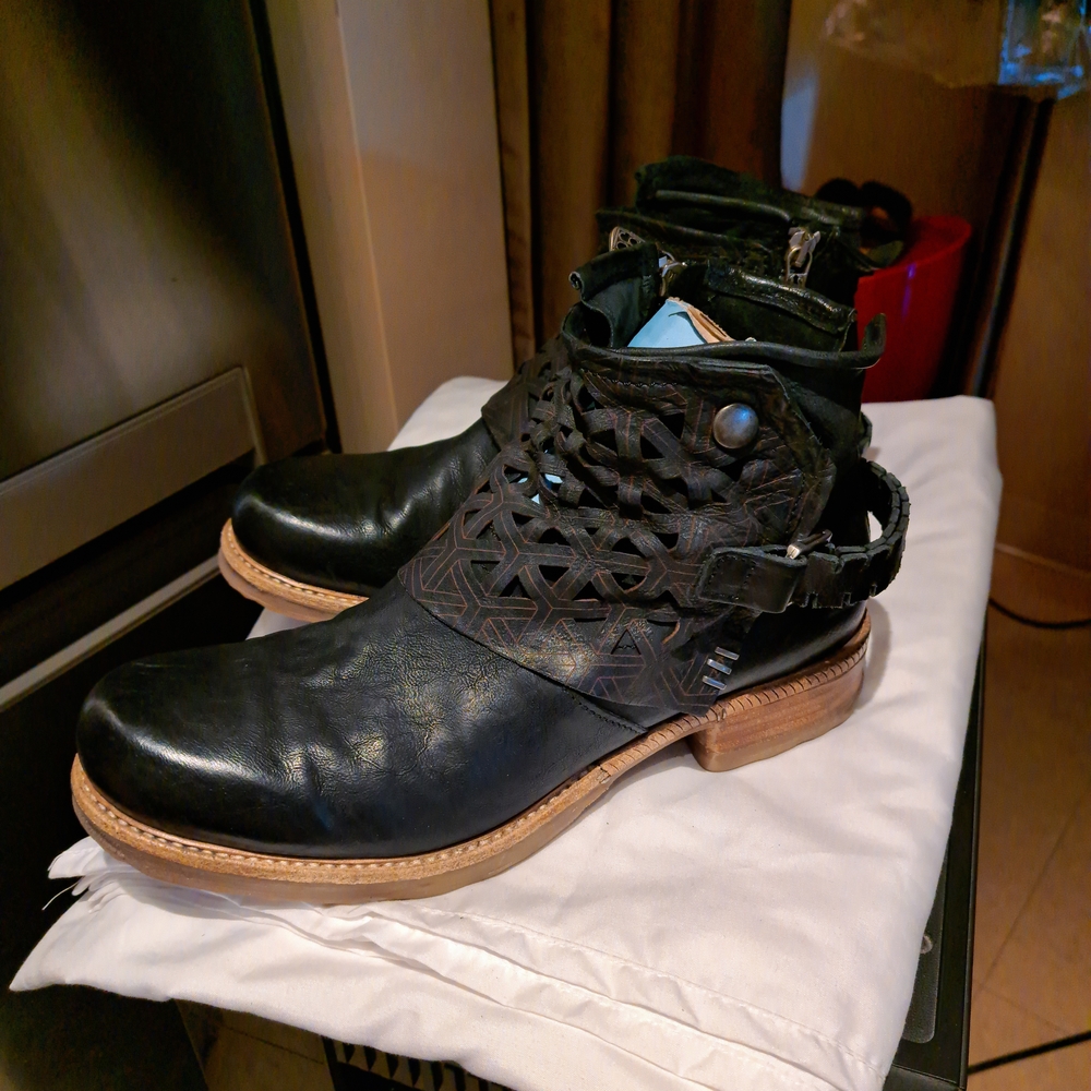 A.S.98 Black and Brown Ankle Boots